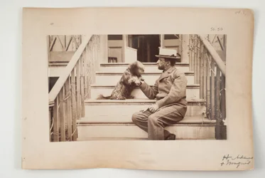 Henry Adams with his dog, Marquis